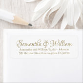 Elegant Gold white custom script names bruiloft Etiket (Insitu)