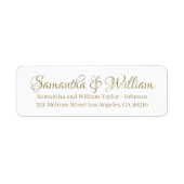 Elegant Gold white custom script names bruiloft Etiket (Voorkant)