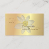 Elegant Gold, White Daisy Reference Card Aanbevelingskaartje (Achterkant)