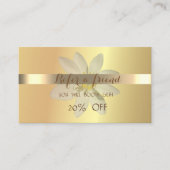 Elegant Gold, White Daisy Reference Card Aanbevelingskaartje (Voorkant)