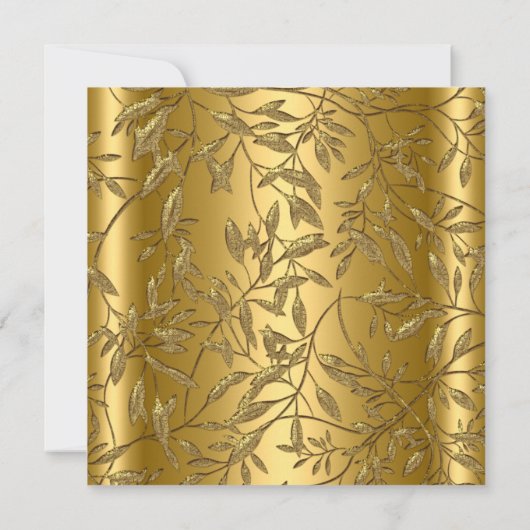 Elegant Gold White Damask Pearl Birthday Party Kaart (Achterkant)