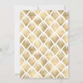 Elegant Gold White Deco Lijst Wedding 1920 Kaart (Achterkant)