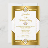Elegant Gold White Diamond Birthday Party Kaart (Voorkant)
