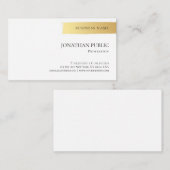 Elegant Gold White — Eenvoudig design — profession Visitekaartje (Voorkant / Achterkant)