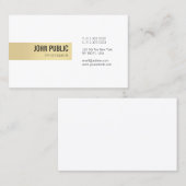 Elegant Gold White — Eenvoudige Sjabloon — Profess Visitekaartje (Voorkant / Achterkant)