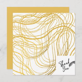 Elegant Gold White en Black Text Bedankkaart