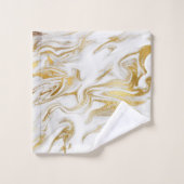 Elegant Gold White Faux Marble Bad Handdoek (Wasdoekje)