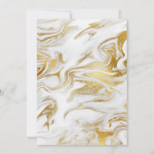 Elegant Gold White Faux Marmer Birthday Kaart (Achterkant)