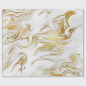 Elegant Gold White Faux marmer kerst Cadeaupapier (Vlak)