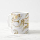 Elegant Gold White Faux marmer kerst Koffiemok (Voorkant links)