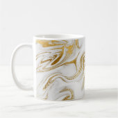 Elegant Gold White Faux marmer kerst Koffiemok (Links)