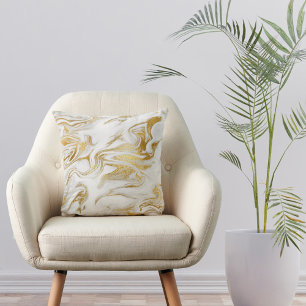 Elegant Gold White Faux marmer kerst Kussen