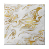 Elegant Gold White Faux marmer kerst Tegeltje (Voorkant)
