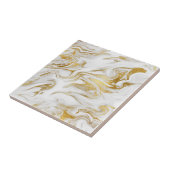 Elegant Gold White Faux marmer kerst Tegeltje (Zijkant)