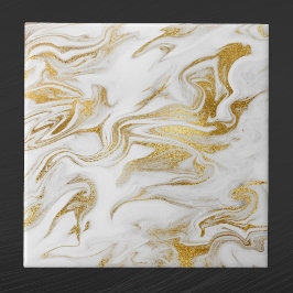 Elegant Gold White Faux marmer kerst Tegeltje