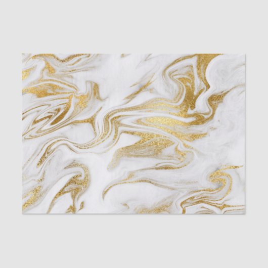 Elegant Gold White Faux marmer kerst Tissuepapier (Voorkant)
