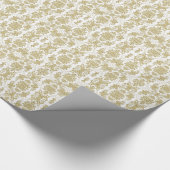 Elegant Gold & White  Floral Pattern Cadeaupapier (Hoek)