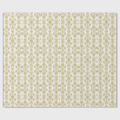 Elegant Gold & White  Floral Pattern Cadeaupapier (Vlak)