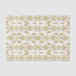 Elegant Gold & White  Floral Pattern Tissuepapier
