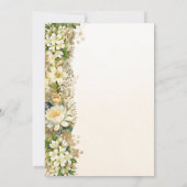 Elegant Gold White Floral Wedding Kaart (Achterkant)