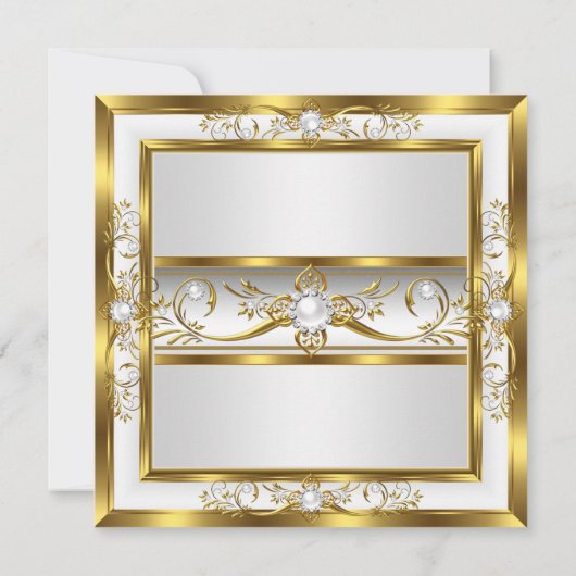 Elegant Gold White Foto van Birthday Party 2 Kaart (Achterkant)