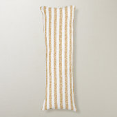 Elegant Gold White Glitter Stripes Sparkle Glam Lichaamskussen (Voorkant Verticaal)