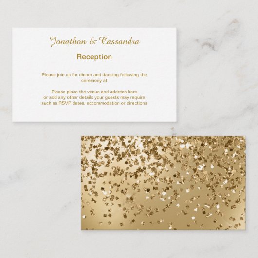 ELEGANT GOLD WHITE GOLD GLITTER ENCLOS INFORMATIEKAARTJE (Voorkant / Achterkant)