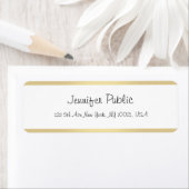 Elegant Gold White Hand Script Name Simple Moderne Etiket (Insitu)