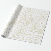 Elegant Gold White Handrawn Chrismas Patronen Cadeaupapier (Uitgerold)