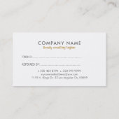 Elegant Gold & White Lace Referral Kaart (Achterkant)