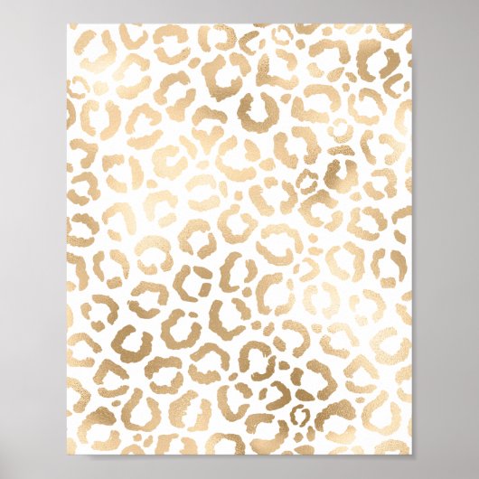 Elegant Gold White Leopard Cheetah Animal Print (Voorkant)