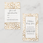 Elegant Gold White Leopard Cheetah Animal Print Afsprakenkaartje (Voorkant / Achterkant)
