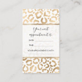 Elegant Gold White Leopard Cheetah Animal Print Afsprakenkaartje (Voorkant)
