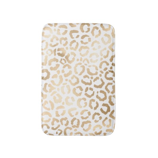 Elegant Gold White Leopard Cheetah Animal Print Badmat (Voorkant Verticaal)