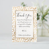 Elegant Gold White Leopard Cheetah Animal Print Bedankkaart (Staand voorkant)