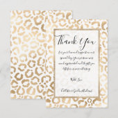 Elegant Gold White Leopard Cheetah Animal Print Bedankkaart (Voorkant / Achterkant)