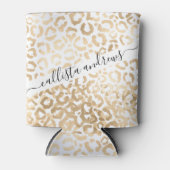 Elegant Gold White Leopard Cheetah Animal Print Blikjeskoeler (Voorkant)