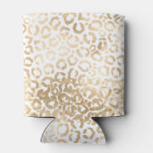 Elegant Gold White Leopard Cheetah Animal Print Blikjeskoeler (Achterkant)