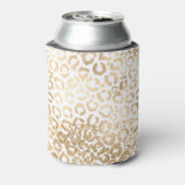 Elegant Gold White Leopard Cheetah Animal Print Blikjeskoeler (Blikje Achterkant)