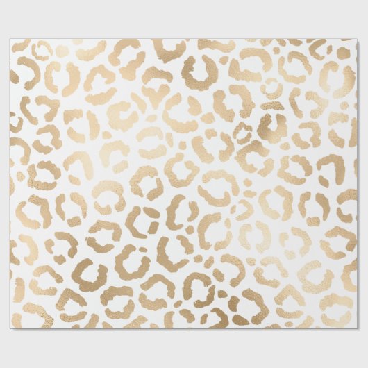 Elegant Gold White Leopard Cheetah Animal Print Cadeaupapier (Vlak)