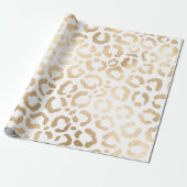Elegant Gold White Leopard Cheetah Animal Print Cadeaupapier (Uitgerold)