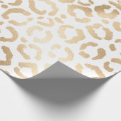 Elegant Gold White Leopard Cheetah Animal Print Cadeaupapier (Hoek)