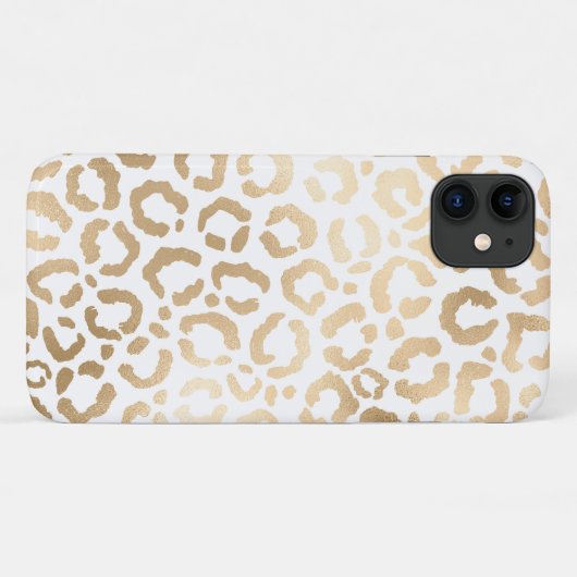 Elegant Gold White Leopard Cheetah Animal Print Case-Mate iPhone Case (Achterkant (horizontaal))