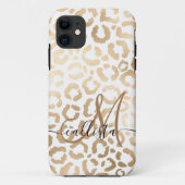 Elegant Gold White Leopard Cheetah Animal Print Case-Mate iPhone Case (Achterkant)