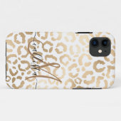 Elegant Gold White Leopard Cheetah Animal Print Case-Mate iPhone Case (Achterkant (horizontaal))