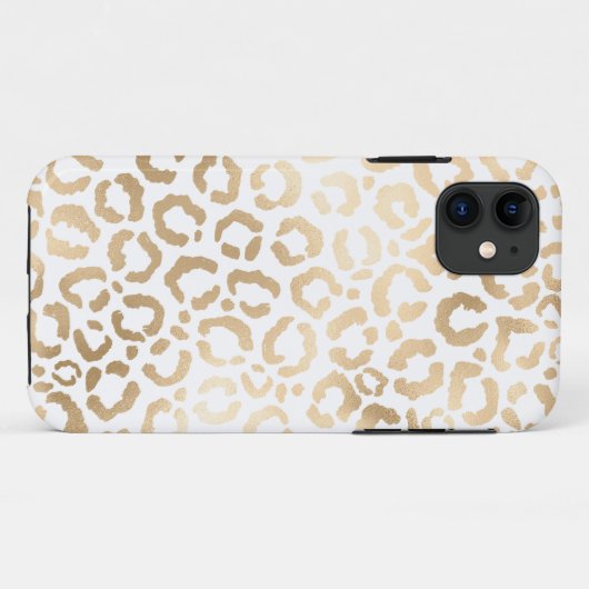 Elegant Gold White Leopard Cheetah Animal Print Case-Mate iPhone Case (Achterkant (horizontaal))