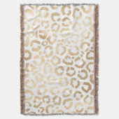 Elegant Gold White Leopard Cheetah Animal Print Deken (Voorkant Verticaal)