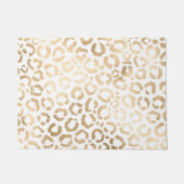 Elegant Gold White Leopard Cheetah Animal Print Deurmat (Voorkant)