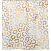 Elegant Gold White Leopard Cheetah Animal Print Douchegordijn (Voorkant)