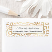 Elegant Gold White Leopard Cheetah Animal Print Etiket (Insitu)